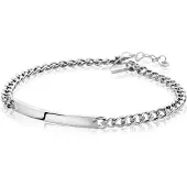 Zinzi zilveren gourmet armband 4mm breed met plaat 18-21cm ZIA2271