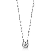 Zinzi zilveren ketting met hanger rond wit 40-45cm ZIC1775