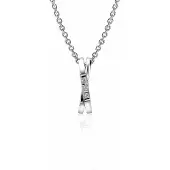 Zinzi zilveren hanger kruislings wit 16mm ZIH2039 (zonder collier)