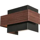 Steinhauer LED-wandlamp Muro, dimbaar, hout donker, Woon-/ Eetkamer, metaal, Modern, LED wandlamp