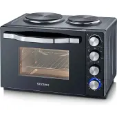 Severin TO 2074 - Bak- en broodrooster oven met kookplaten - Zwart