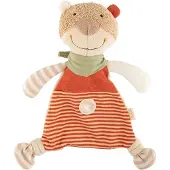 Sigikid sigikidsnuffeldoek beer bruin gestreept vanille