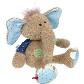 Sigikid Patchwork Sweety Olifant, blauw