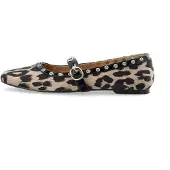 Bianco Ballerina met riempjes 'LILJA' beige / zwart
