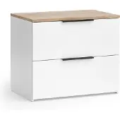 Vicco Wido Ladekast – 60 x 50 cm met 2 laden Wit/Sonoma