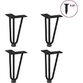 vidaXL Haarnadelpoten voor Salontafel 4 st 20 cm massief staal zwart