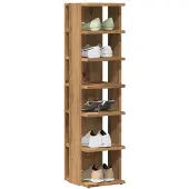 vidaXL Schoenenkasten 2 st 28x27x102 cm bewerkt hout artisanaal eiken