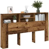 vidaXL Hoofdbordkast 180x19x103,5 cm bewerkt hout oud houtkleurig