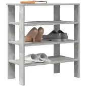 vidaXL Schoenenrek 61x32x70 cm bewerkt hout betongrijs