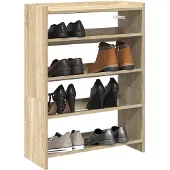 vidaXL Schoenenrek 60x25x81 cm bewerkt hout sonoma eikenkleurig