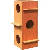vidaXL Kattenhuis 43x43x90 cm massief grenenhout wasbruin