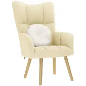 vidaXL Relaxstoel stof crèmekleurig
