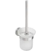 Sapho Toiletborstelhouder X-Steel Hangend 11.5x32.5 cm Geborsteld RVS / Melkglas