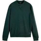 Scotch & Soda Garment Dye Structured Sweatshirt Amsterdam Green Maat: XL | Sweaters Outlet | Heren | Groen