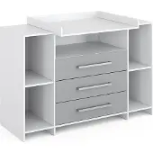 Vicco Oskar Commode – 143 x 100 cm XL met laden Wit/Grijs