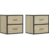 vidaXL Nachtkastjes 2 st wandgemonteerd 40x31x39,5cm sonoma eikenkleur