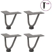vidaXL Haarnadelpoten voor Salontafel 4 st 10 cm massief staal naturel