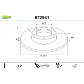 Valeo 672941 Remschijf