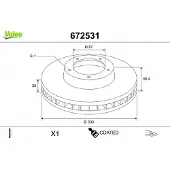 Valeo 672531 Remschijf