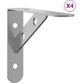 vidaXL Plankdragers 4 st 15x2,5x11,5 cm roestvrijstaal zilverkleurig