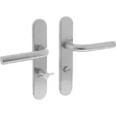Intersteel deurklink Recht op verdekt schild ovaal WC63/8 mm rvs