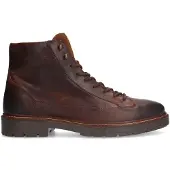 Manfield Bruine leren veterboots | Maat 46