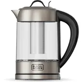 Black & Decker BXKE2205E, 1,7 liter, 2200 watt, zwart, roestvrij staal, transparant, verstelbare thermostaat, waterniveau-indicator, draadloos