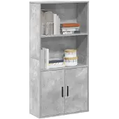 vidaXL Boekenkast 60x24x120 cm bewerkt hout betongrijs