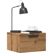 vidaXL Nachtkastjes 2 st wandgemonteerd 34x30x20 cm artisanaal eiken