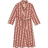 OAS Badjas Roza Velour Long Robe Bruin Unisex-S/M