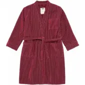 OAS Badjas Botanico Striped Velour Robe Rood Unisex-L/XL