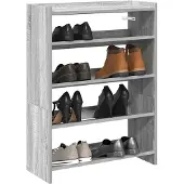 vidaXL Schoenenrek 60x25x81 cm bewerkt hout grijs sonoma eikenkleurig