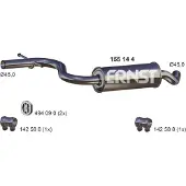 ERNST 155144 Uitlaat middendemper