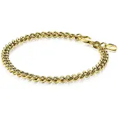 Zinzi zilveren geelvergulde gourmet armband 4,5mm breed 18,5cm ZIA1414G