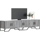 vidaXL Tv-meubel 180x34x41 cm bewerkt hout grijs sonoma eikenkleurig