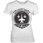TOP GUN Maverick Fighter Town Girly Tee Damen T-Shirt White-L
