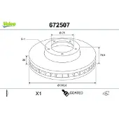 Valeo 672507 Remschijf