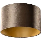QAZQA Fluwelen lampenkap bruin met gouden binnenkant 35/35/20