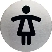 Durable picto Pictogram Damestoilet Zelfklevend RVS (Roestvrij staal) 8,3 x 8,3 cm