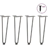 vidaXL Haarnadelpoten voor Salontafel 4 st 42 cm massief staal naturel