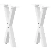 vidaXL Salontafelpoten 2 st X-vormig 38x(42-43) cm staal wit