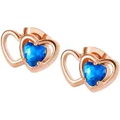 Victoria Hyde Oorbellen saffier / donkerblauw / rose-goud