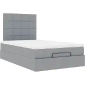 vidaXL Ottoman bed met matras 120x200cm stof lichtgrijs