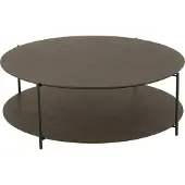 J-Line Salontafel rond MDF/metaal donkerbruin groot