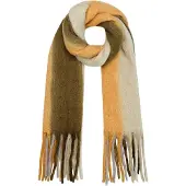 Yehwang - Wintersjaal ombré kleuren bruin/geel Polyester