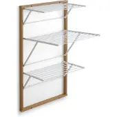 Arredamenti Italia 616 KARIM - Beukenhouten Handdoekrek - Inklapbaar Wanddroogrek - 15m Drooglengte - Kleur: hout - ARIT - Il cuore del legno