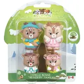 Klorofil De Familie "Rendier" Speelset - Speelfiguren set - Poppetjes familie - Kinder Speelgoed - Rudy, Astrid, Sten en Helga - Vanaf 18 maanden - 4-Delig