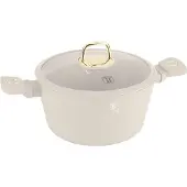 Berlinger Haus Pan met deksel, 24 cm, 4,1 liter, Sahara, , model BH 8071, antiaanbaklaag, kleur: crème