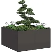 vidaXL Plantenbak 80x80x40 cm koudgewalst staal zwart