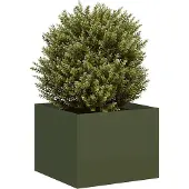 vidaXL Plantenbak 40x40x30 cm staal olijfgroen